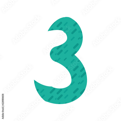 Wallpaper Mural green number three font on white background Torontodigital.ca