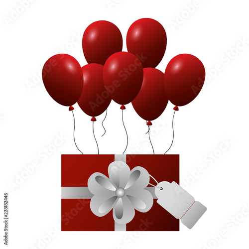 shopping online gift box balloons