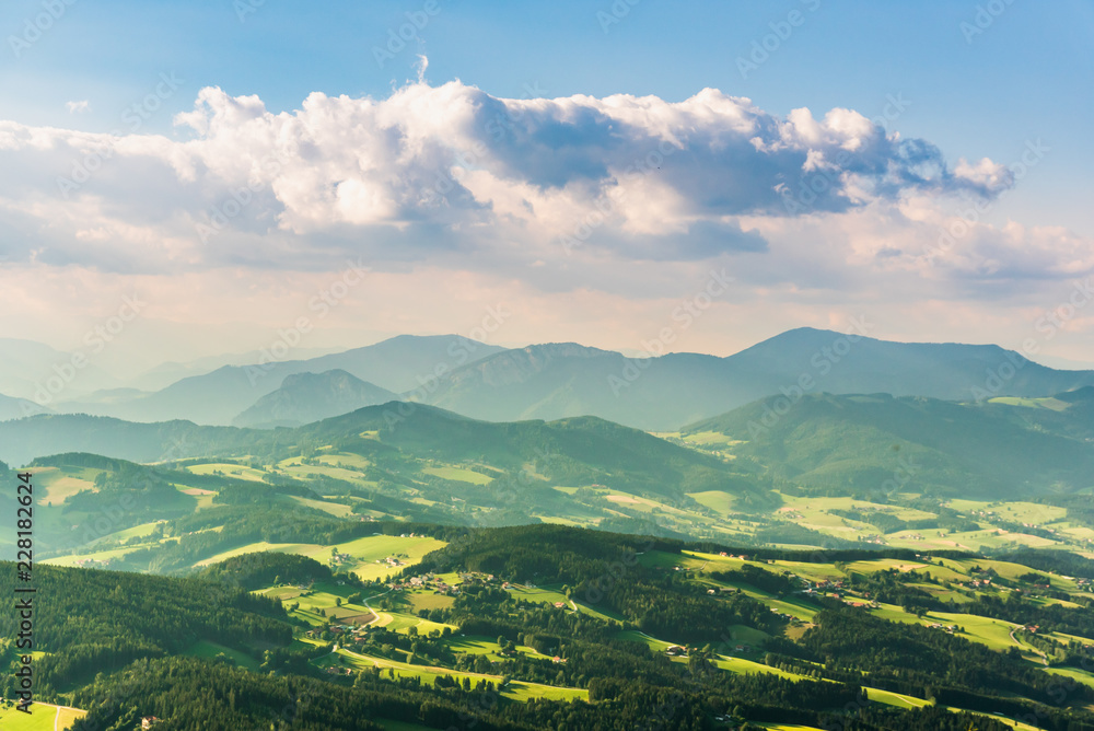 Obraz premium View from Shockl mountain in Graz. Tourist spot in Graz