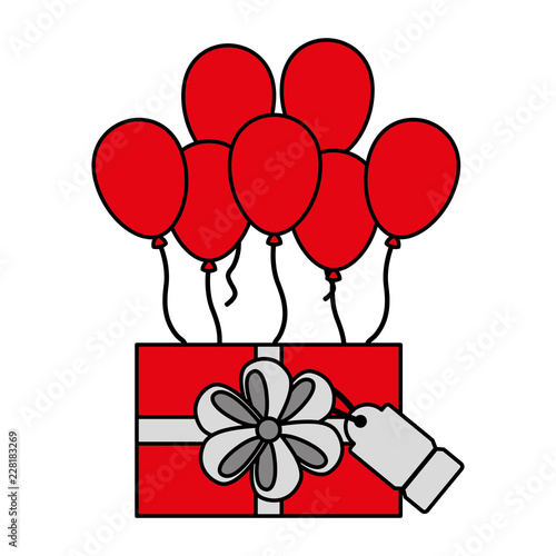 shopping online gift box balloons