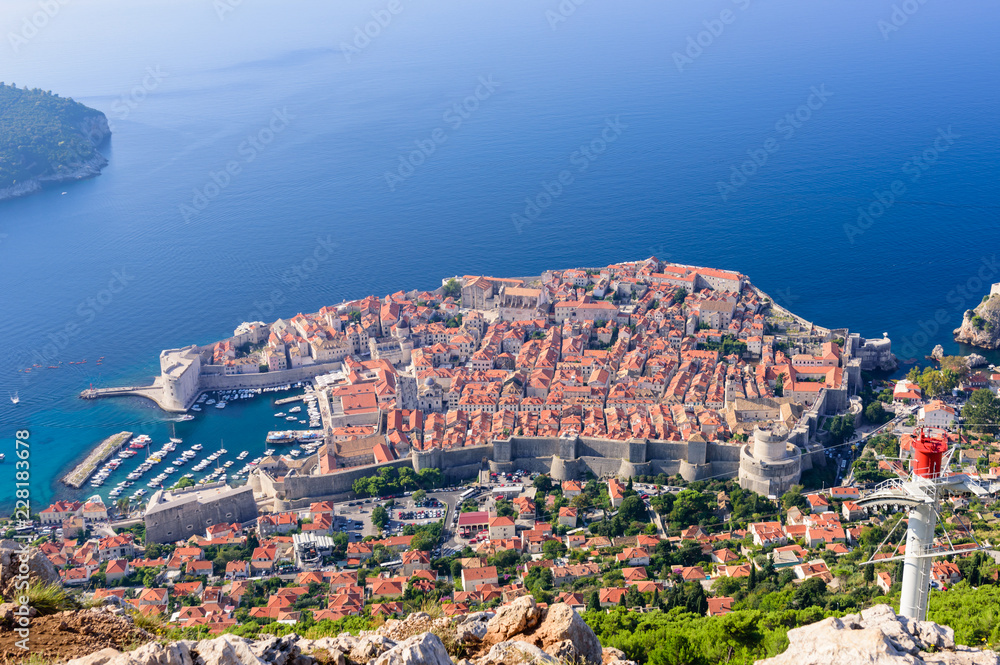 Aerial view of Dubrovnik old town, Croatia