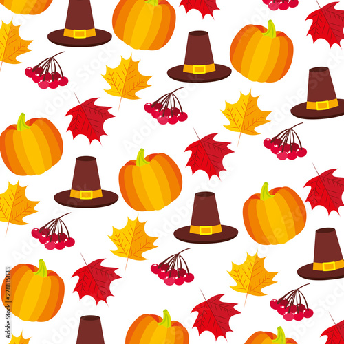 pumpkin hat cherries thanksgiving day pattern