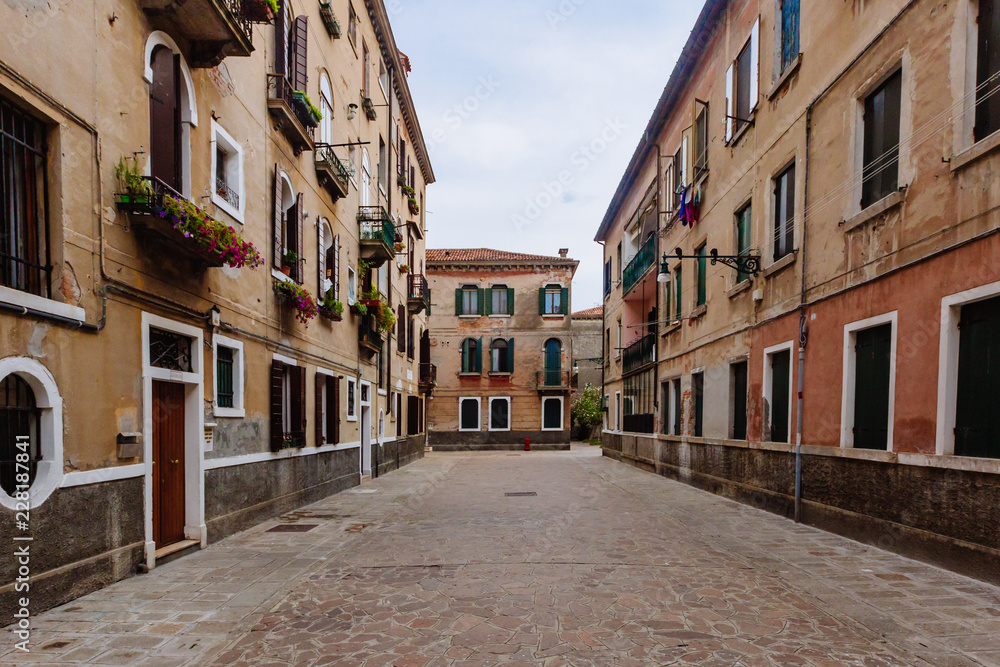 Streets and buildings in Venice, Italy