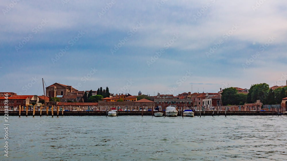 Houses by water in Venice, Italy