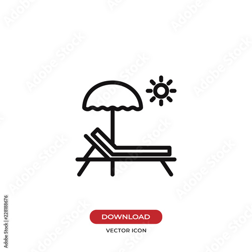 Sunbed vector icon