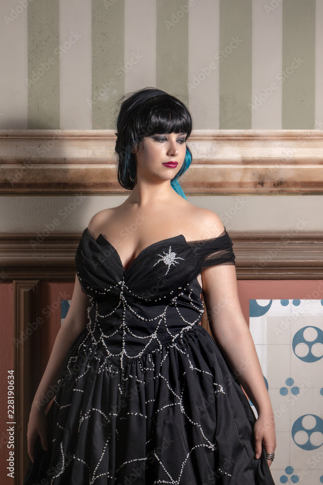 Fototapeta premium Gothic girl in abandoned palace