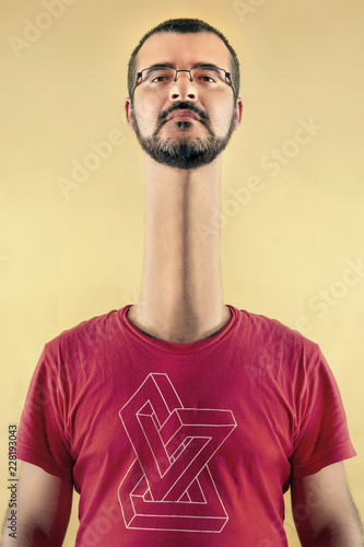 man with long neck