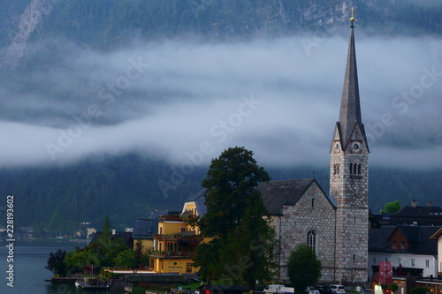 Clouds hanging in the background at Hallstatt  Austria