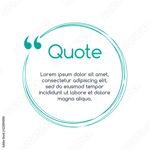 Quote text bubble on white background. Empty template. Vector illustration.
