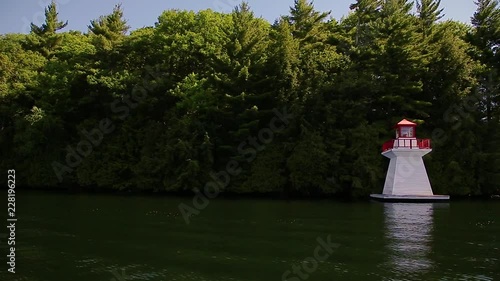 An old wooden lighthouse on Lake Joseph, Ontario. photo