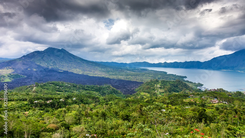 View on a volcano of Batur  Bali  Indonesia