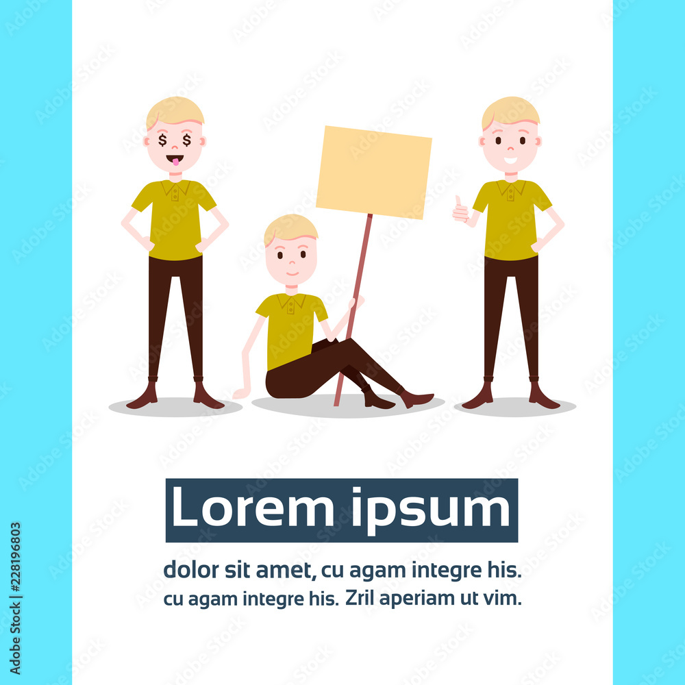set boy character personage diversity poses male template for design work and animation on white background full length copy space flat person vector illustration set boy character personage diversity poses male template for design work and animation on white background full length copy space flat person vector illustration