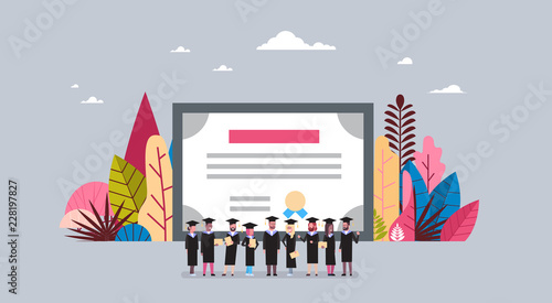 University graduates students group stay together hand