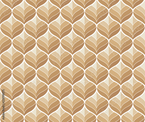 Vector Geometric Leaf Seamless Pattern. Abstract leaves texture.