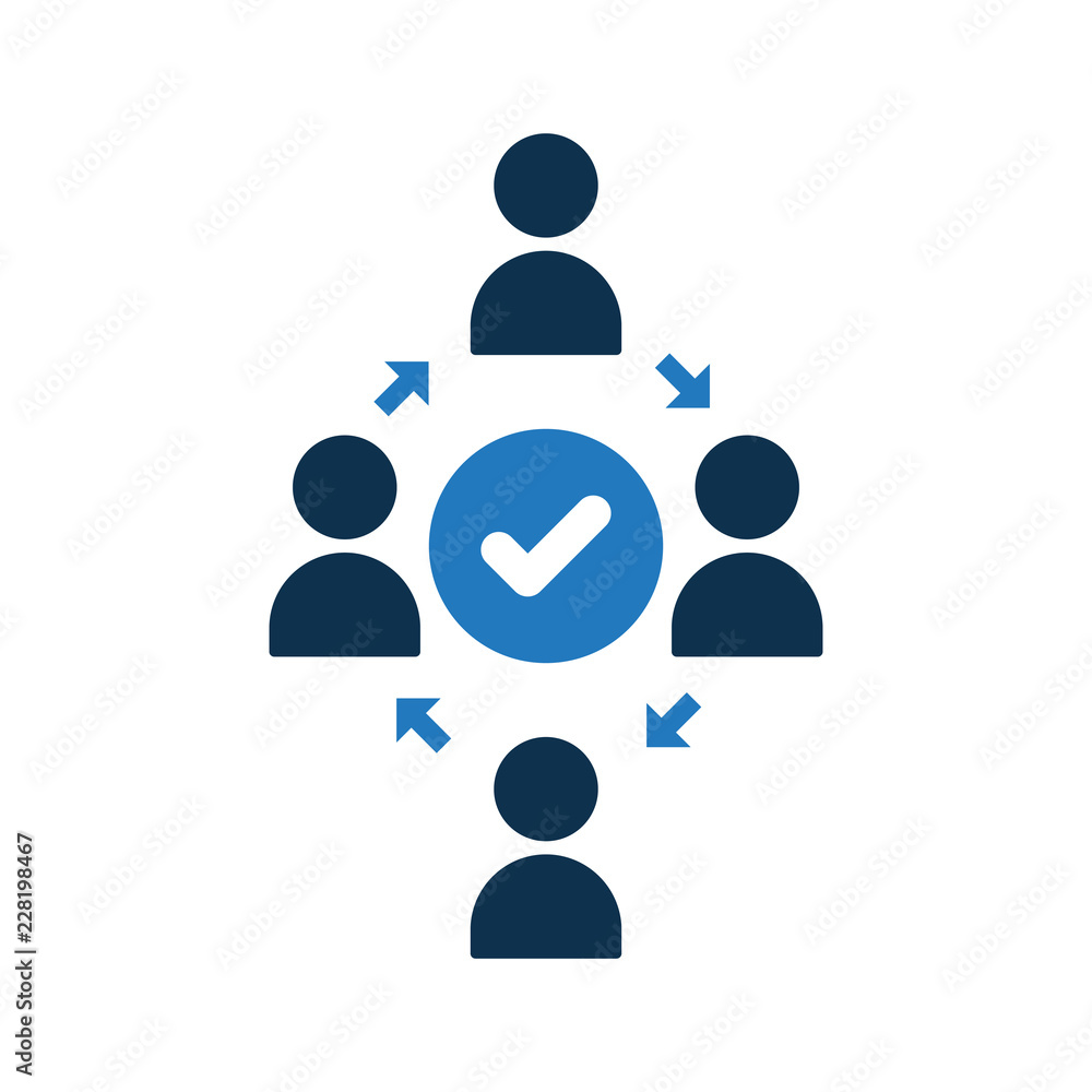 People connecting icon. Community icon with check sign. Teamwork icon and approved, confirm, done, tick, completed symbol People connecting icon. Community icon with check sign. Teamwork icon and approved, confirm, done, tick, completed symbol