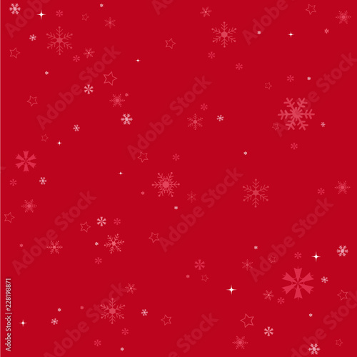 Winter snowflakes red background