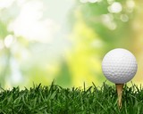 golf ball with a golf tee on