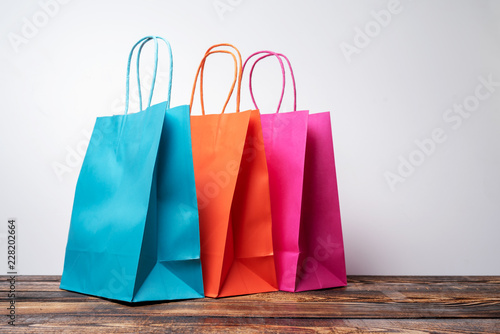 Multi colored shopping bags