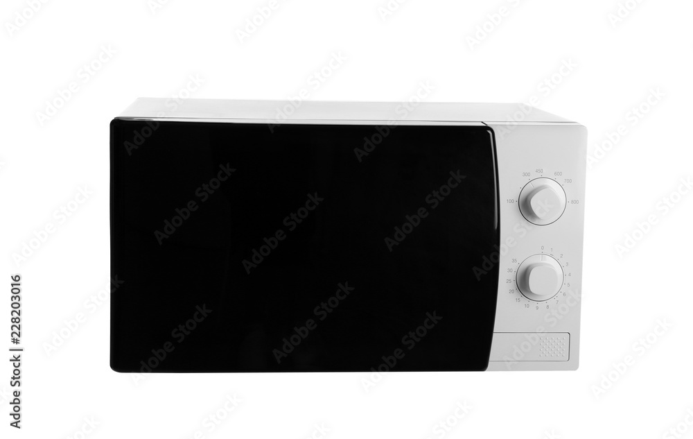 Fototapeta premium Modern microwave oven on white background. Kitchen appliance