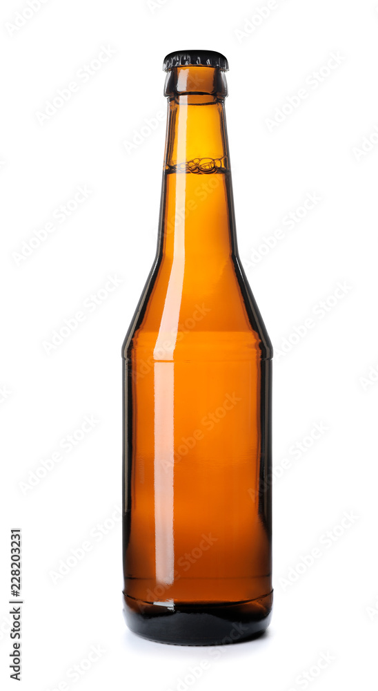 Bottle of cold beer on white background Bottle of cold beer on white background
