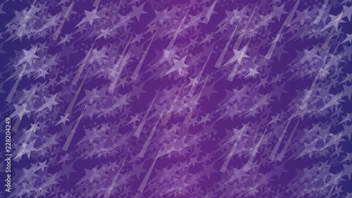 An abstract pattern of flying stars, triangular elements and circles. A festive element of the design of wallpaper, tiles, packaging, textiles, covers.