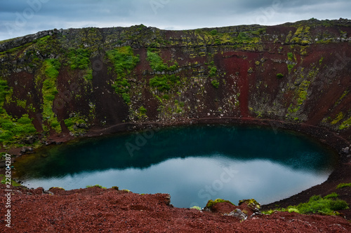 Kerid Volcanic Crater in Iceland, Europe photo