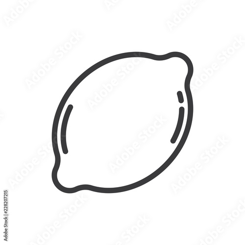 Inclined lemon vector icon