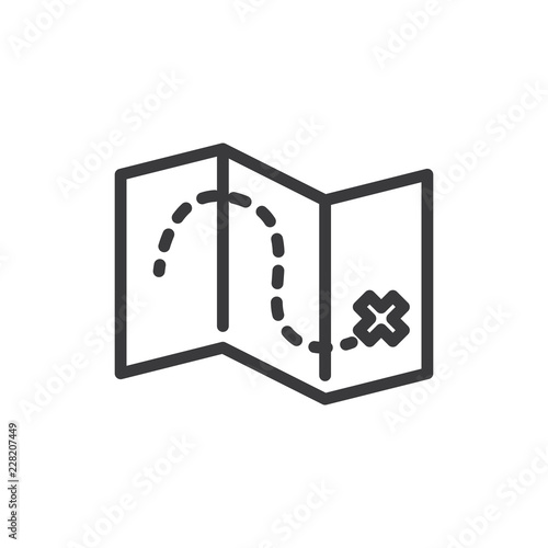 Treasure map vector icon