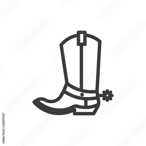 Cowboy boot vector icon