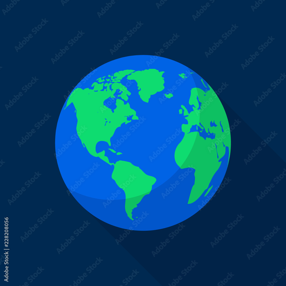 Earth space planet icon. Flat illustration of earth space planet vector icon for web design Earth space planet icon. Flat illustration of earth space planet vector icon for web design