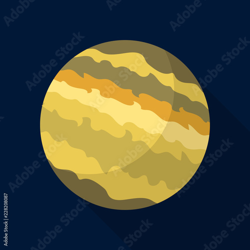 Jupiter planet icon. Flat illustration of jupiter planet vector icon for web design