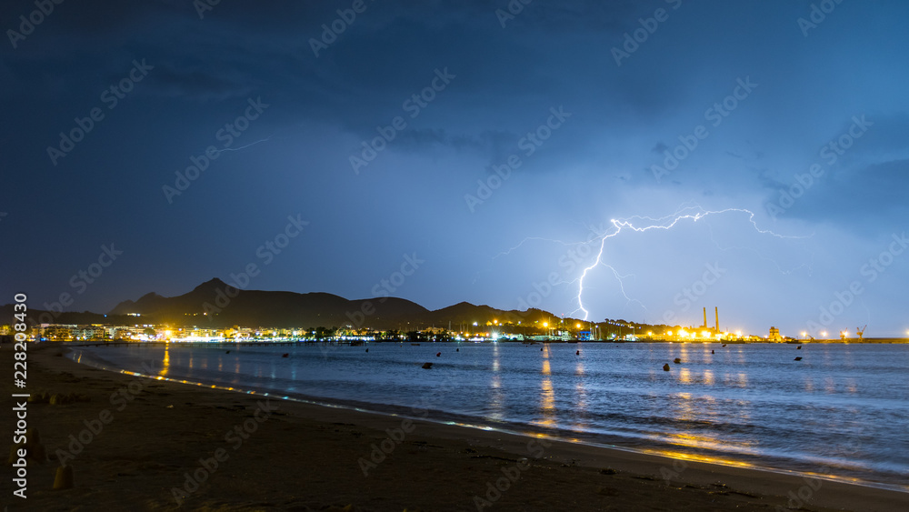 Unwetter Bucht von Alcudia (Port d'Alcudia) Mallorca