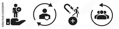 Customer retention icon set. Simple set of customer retention vector icons for web design on white background