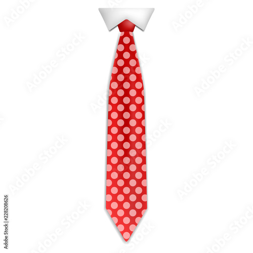 Red dotted tie icon. Realistic illustration of red dotted tie vector icon for web design isolated on white background