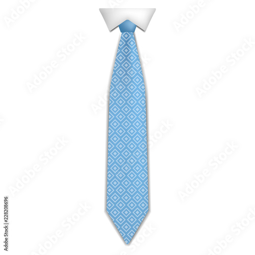 Fashion blue tie icon. Realistic illustration of fashion blue tie vector icon for web design isolated on white background