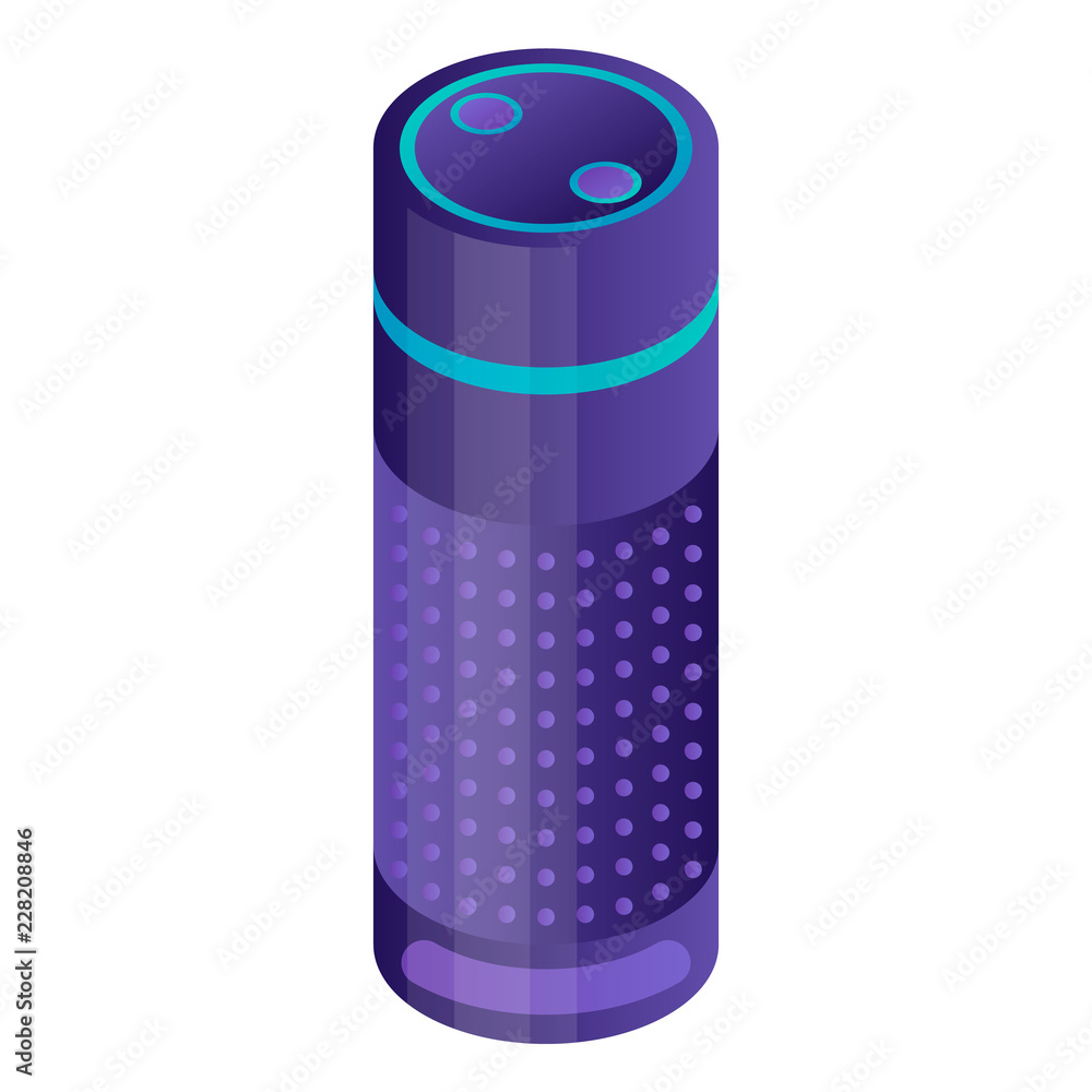 Smart home speaker icon. Isometric of smart home speaker vector icon for web design isolated on white background Smart home speaker icon. Isometric of smart home speaker vector icon for web design isolated on white background