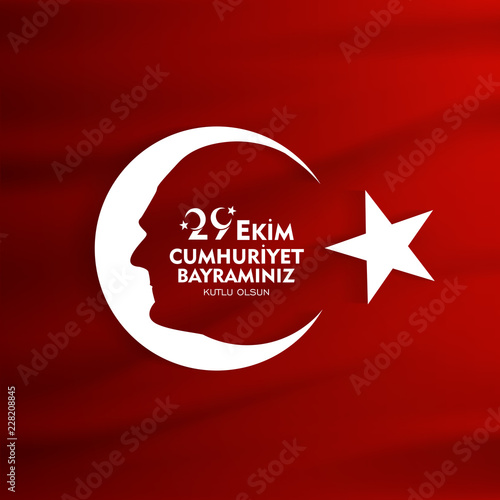 29 ekim cumhuriyet bayrami Day Turkey. Translation: 29 october Republic Day Turkey and the National Day in Turkey. celebration republic. vector illustration