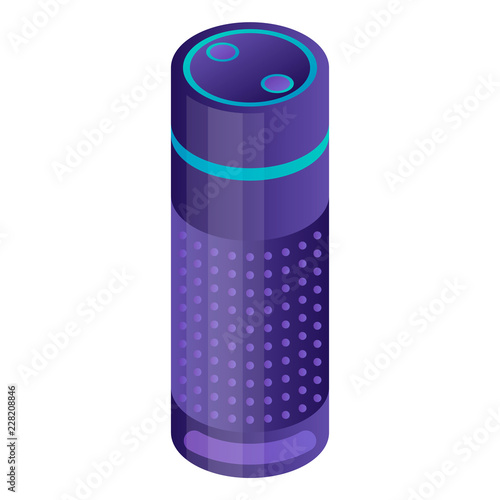 Smart home speaker icon. Isometric of smart home speaker vector icon for web design isolated on white background