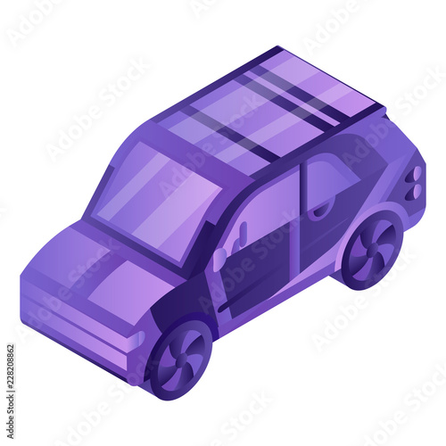 Smart electric car icon. Isometric of smart electric car vector icon for web design isolated on white background