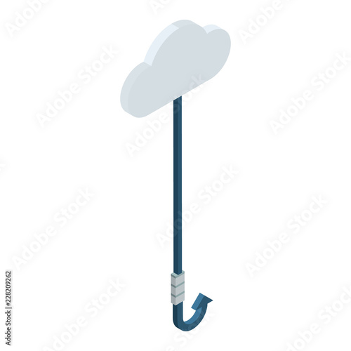 Cloud phishing icon. Isometric of cloud phishing vector icon for web design isolated on white background