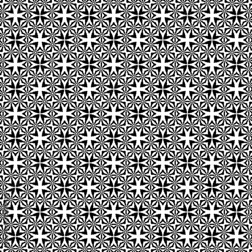 elegant black and white geometric repeating pattern of cool stars in circular motion for backgrounds  backdrops  wallpapers  textiles   fabric and classic surface designs. pattern swatch at Ai file