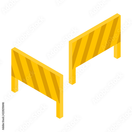 Road block icon. Isometric of road block vector icon for web design isolated on white background
