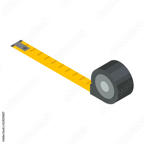 Measure tape icon. Isometric of measure tape vector icon for web design isolated on white background