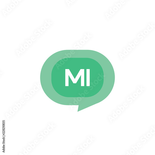 Initial Letter Logo MI Template Design