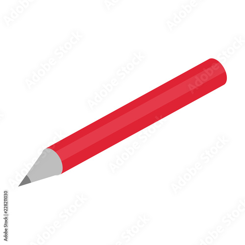 Red pencil icon. Isometric of red pencil vector icon for web design isolated on white background
