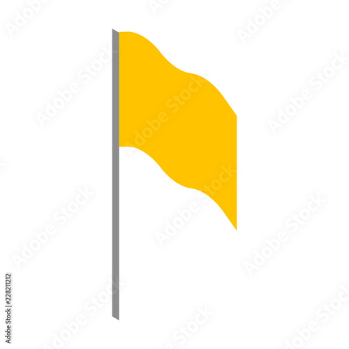 Yellow flag icon. Isometric of yellow flag vector icon for web design isolated on white background