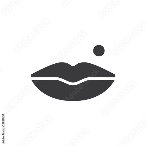 Lips mole vector icon