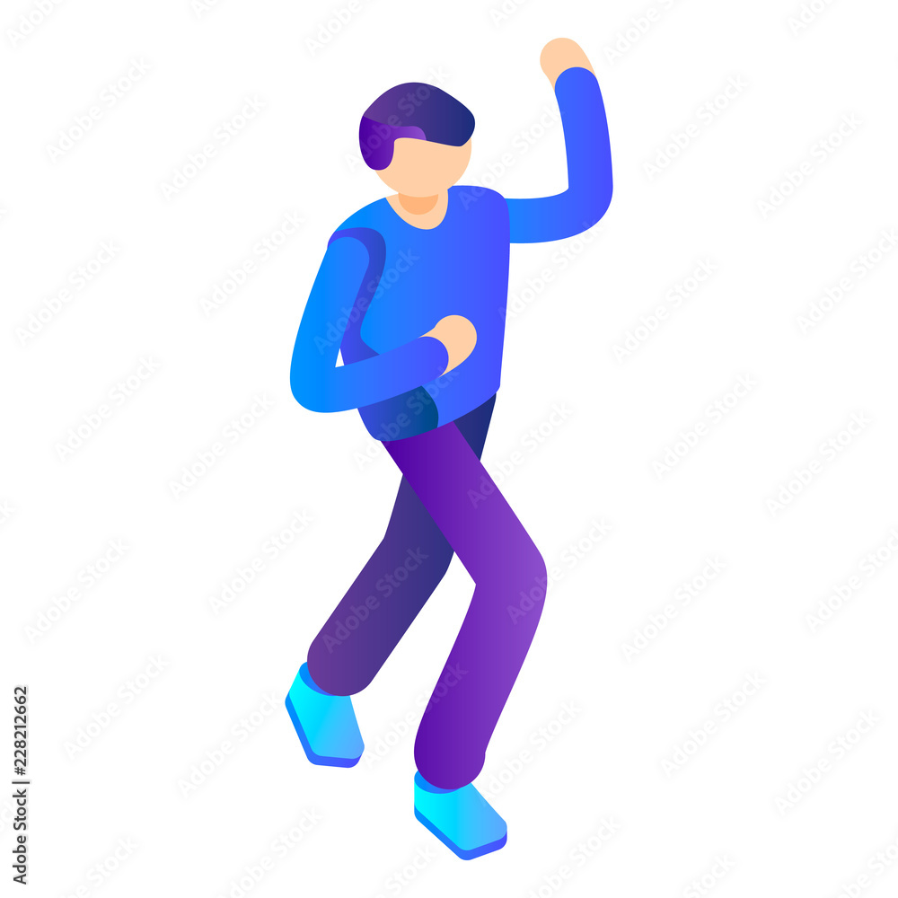 Dancing man icon. Isometric of dancing man vector icon for web design isolated on white background
