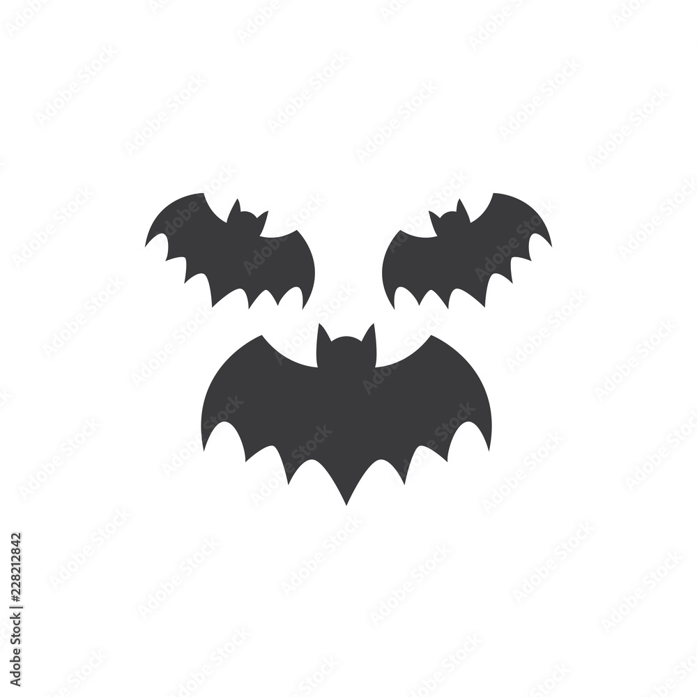 Three bats vector icon Three bats vector icon