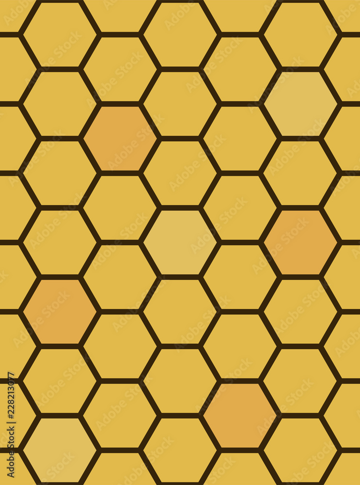 seamless honeycomb vector pattern. Honeycomb formed with three different yellow tints. seamless honeycomb vector pattern. Honeycomb formed with three different yellow tints.